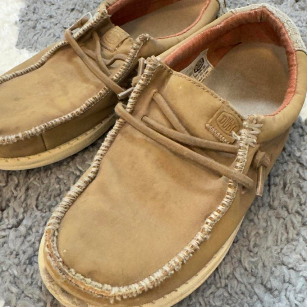 Max Dude tan & brown leather loafers in US 13 #leather #comfort