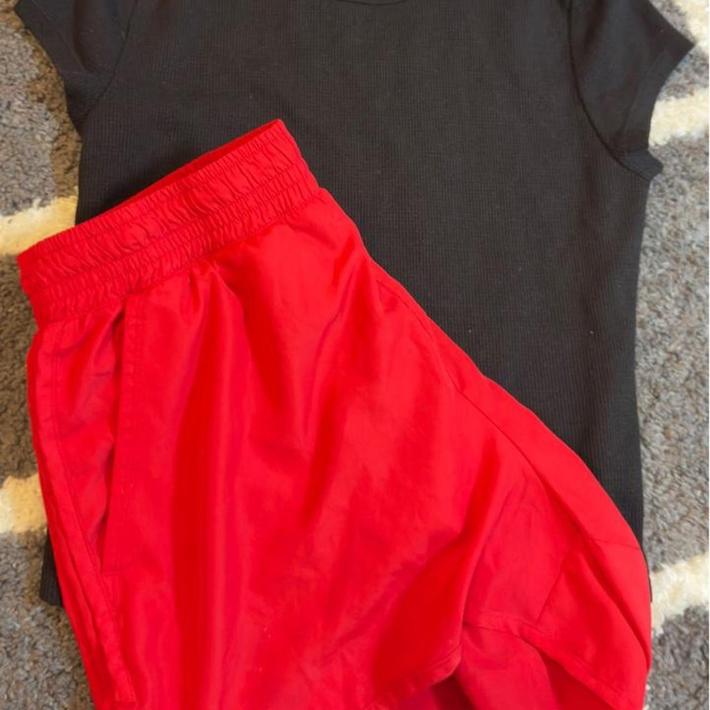 Red Athletic Works shorts and black top bundle in size M (8-10) #athletic #bundle