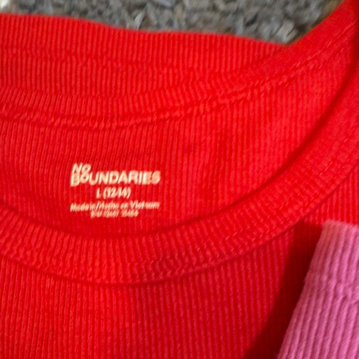 No Boundaries pink & red tank in size L (12-14) #kids #bodysuits