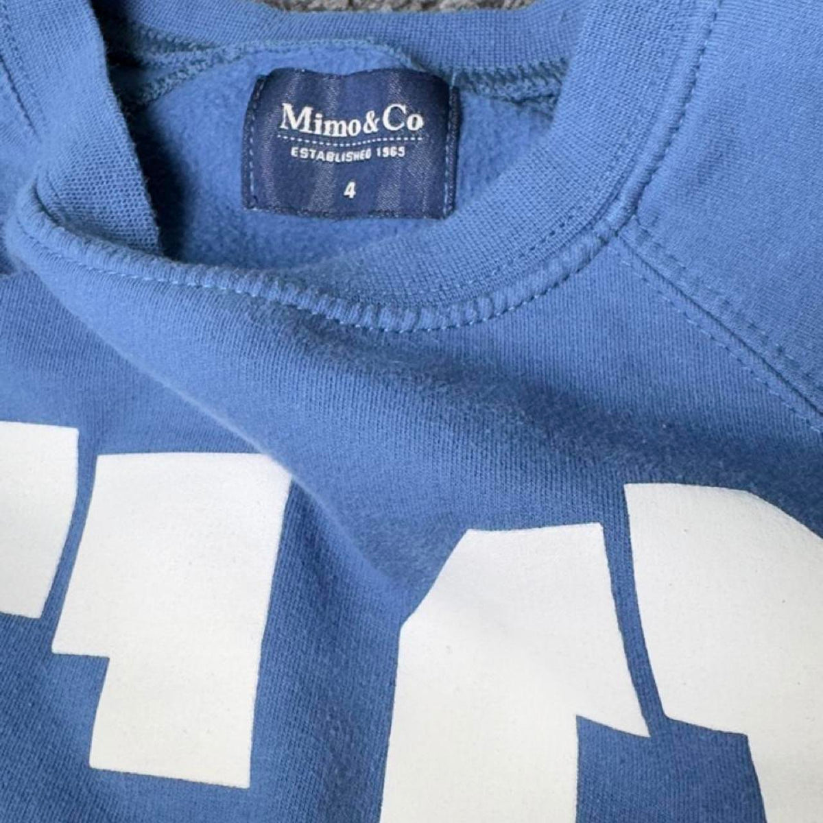 Mimo & Co. blue kids sweatshirt with white graphic featuring '58' and 'SUPERIOR TEAM CHAMPIONS LEAGUE' text, size 4 years #kidsfashion #champions #boysbundle #playset