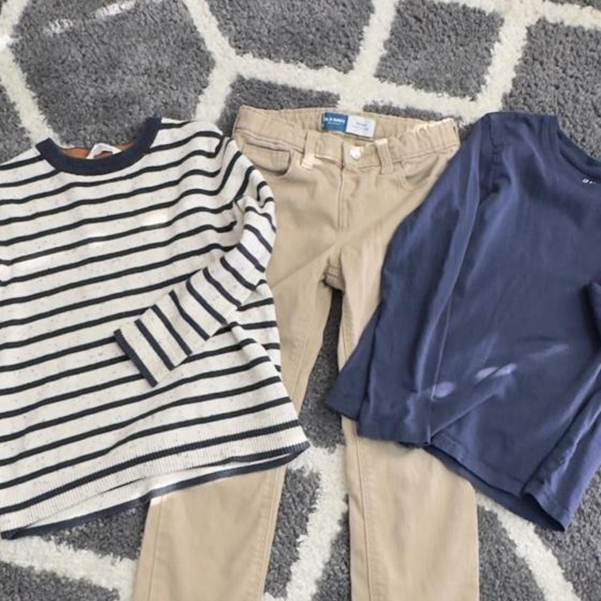 Kids bundle of 3 long sleeve shirts and pants. Size 6-8 years. #kids #bundle
