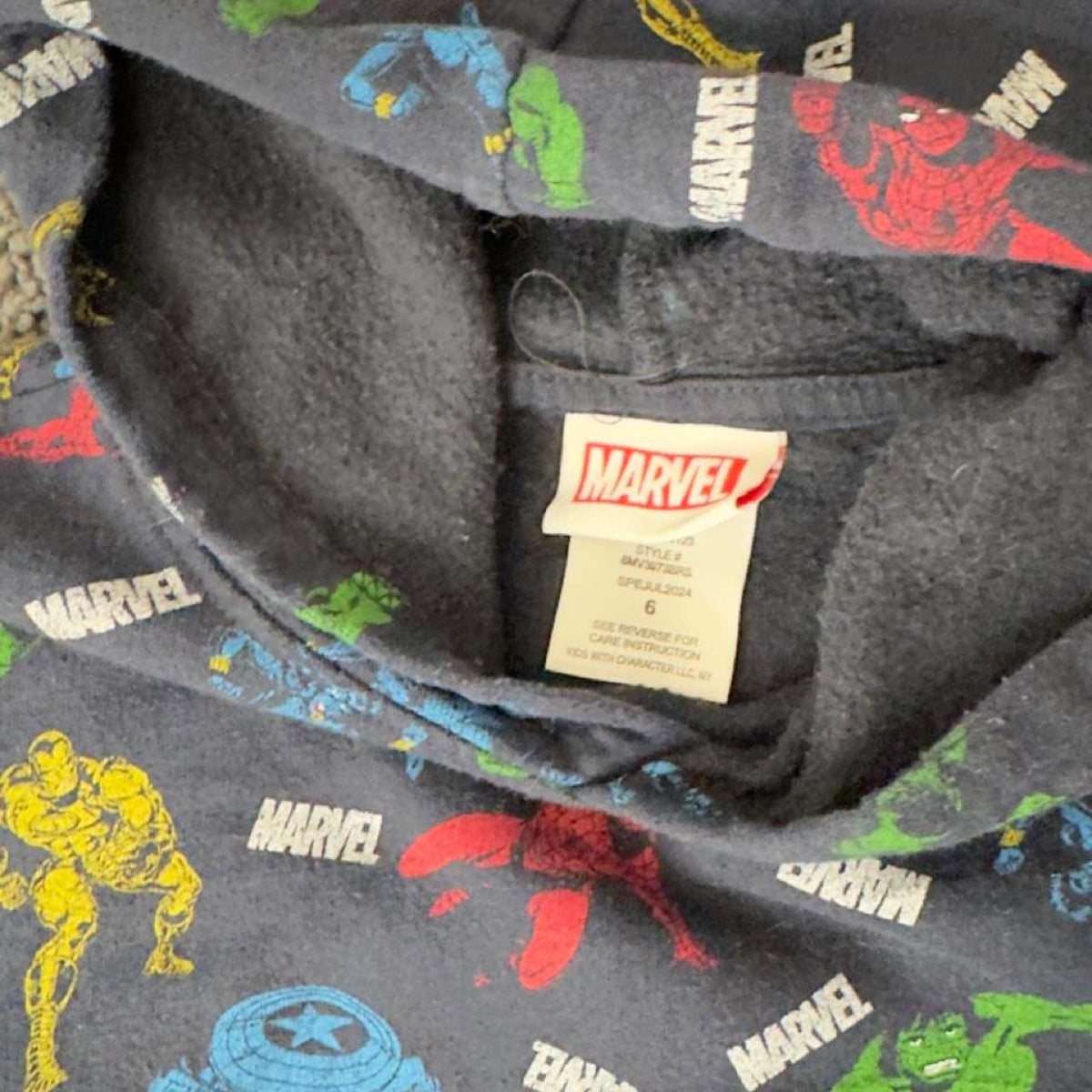 Marvel kids tracksuit with multicolored superhero characters