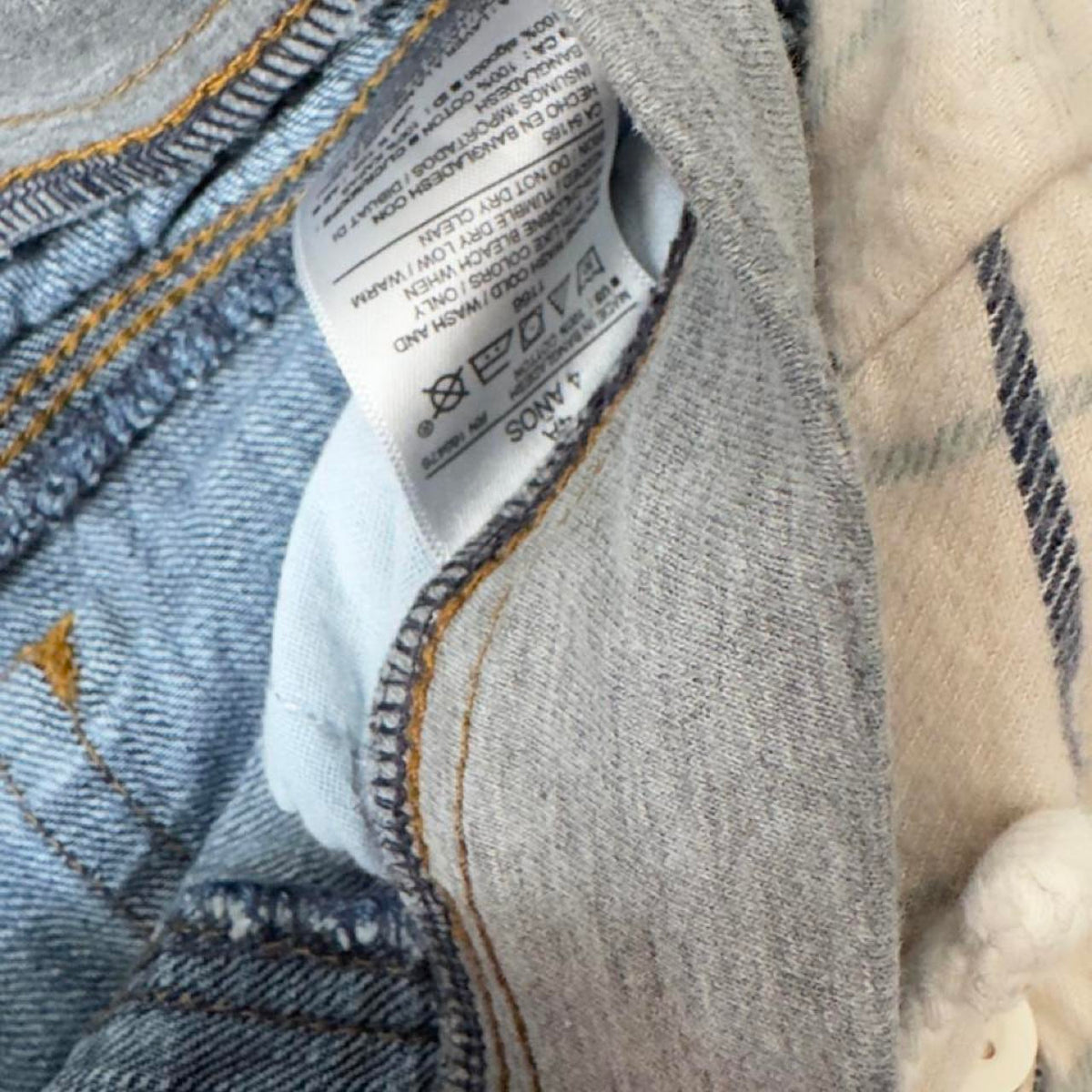 Boys 4/5 Blue & white striped cotton shirt and jeans bundle #bundle #stripes #playset #boysbundle