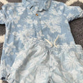 OshKosh B'gosh blue & white floral print kids set size 4T #toddler #floral