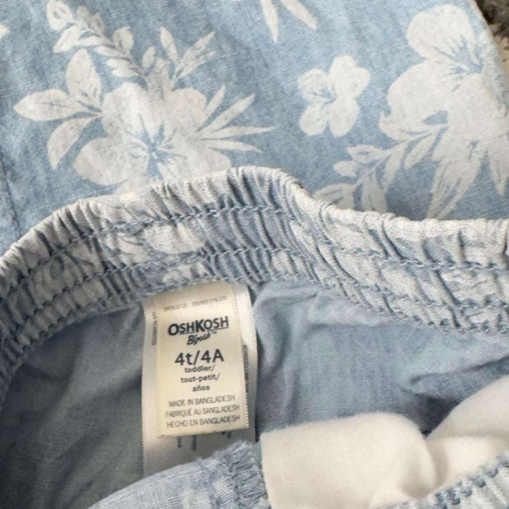 OshKosh B'gosh blue & white floral print kids set size 4T #toddler #floral