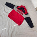 Wisconsin Badgers toddler hoodie with red, gray, and navy blue color blocking and 'WISCONSIN' text, size 5T #badgers #collegiate