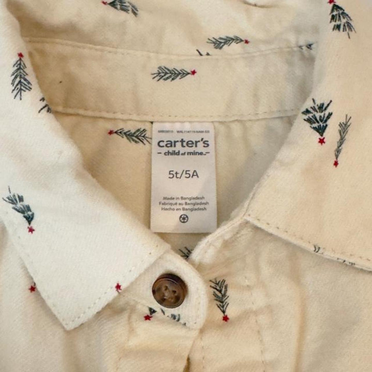 Carter's Christmas set with small dark green tree graphics