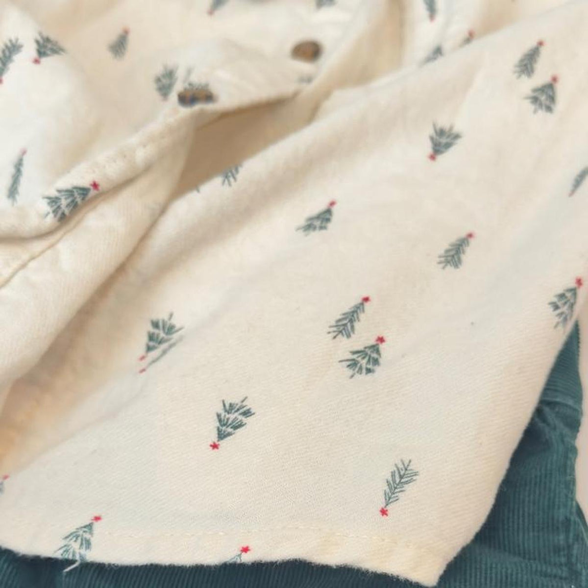Carter's Christmas set with small dark green tree graphics