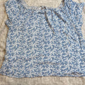 Floral & Ivy Blue White Floral Print Off Shoulder Top XL - Image 1