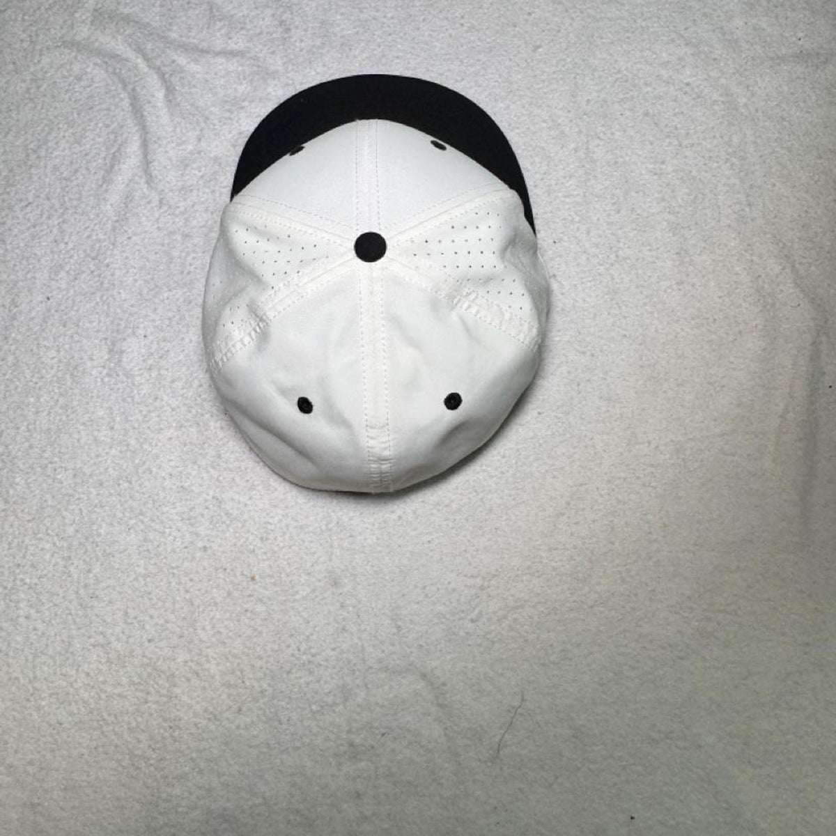 White & black baseball cap with orange embroidered logo #baseball #cap - Image 2