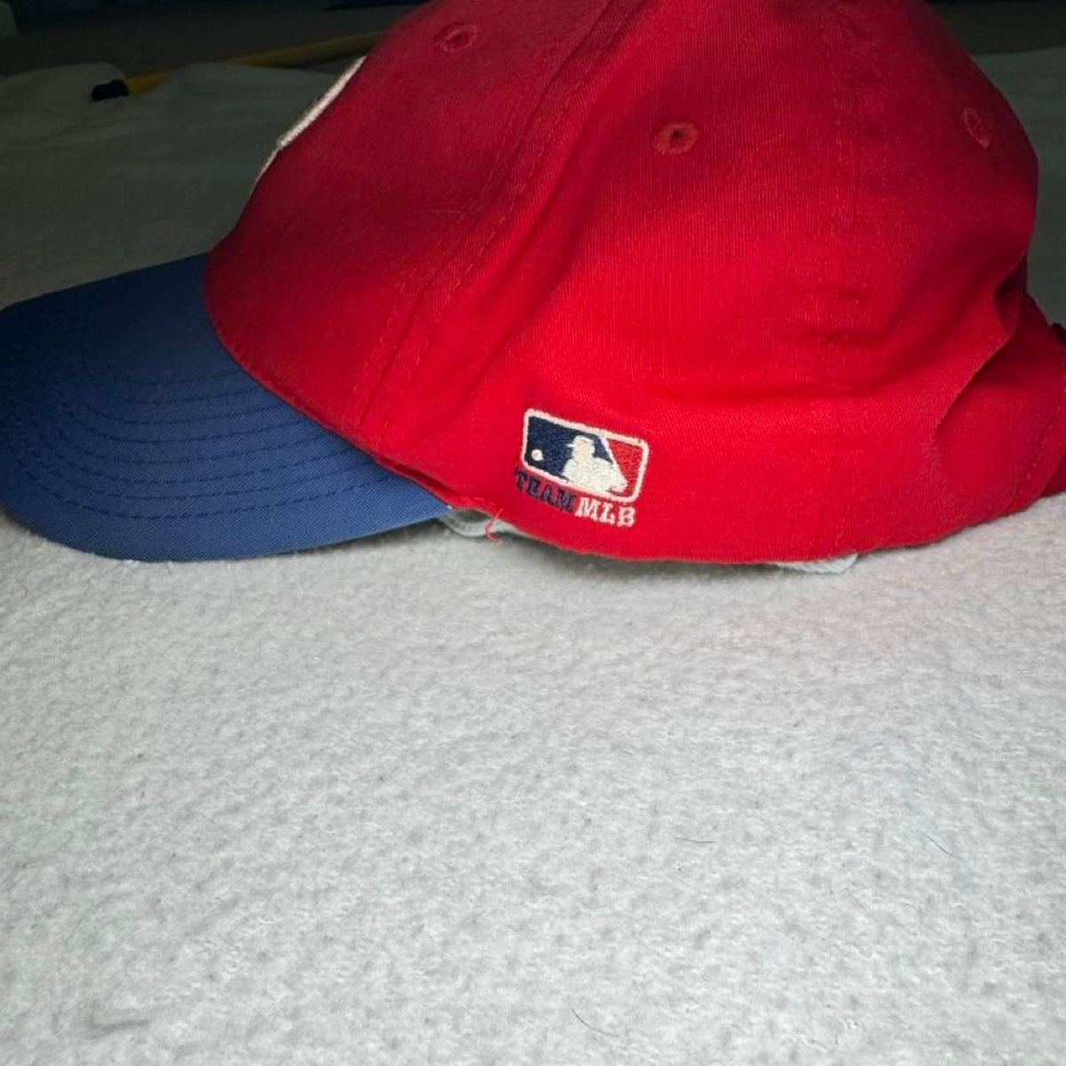 90s MLB Philadelphia Phillies red cap with white P logo with blue star, size S/M #baseball #philadelphia - Image 3