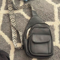 Catherine Malandrino Black Pebbled Faux Leather Sling Bag - Image 1
