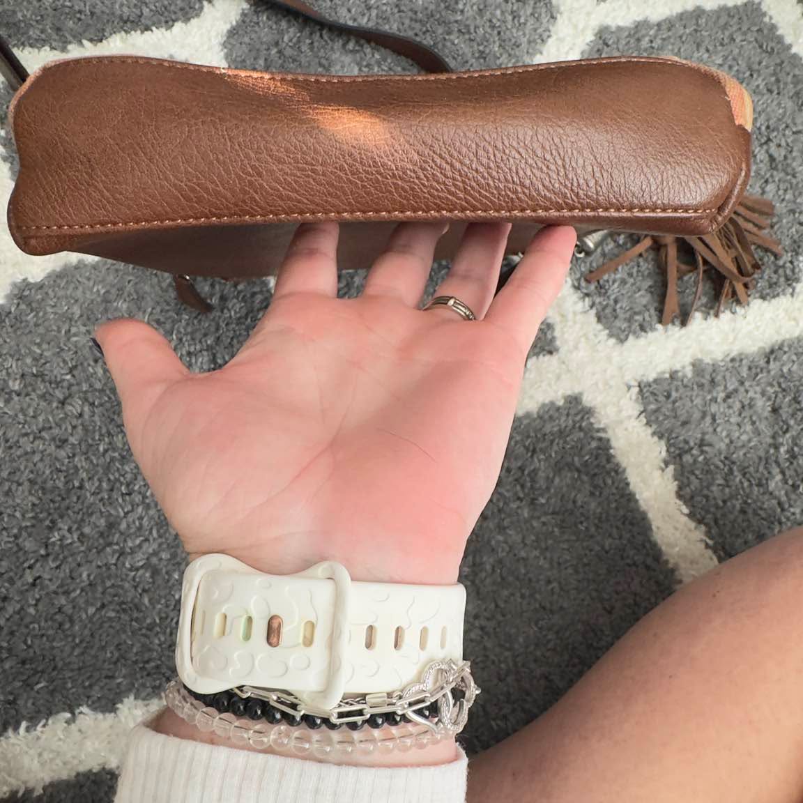 Southwestern Print Studded Crossbody Bag with Tassel - Image 2