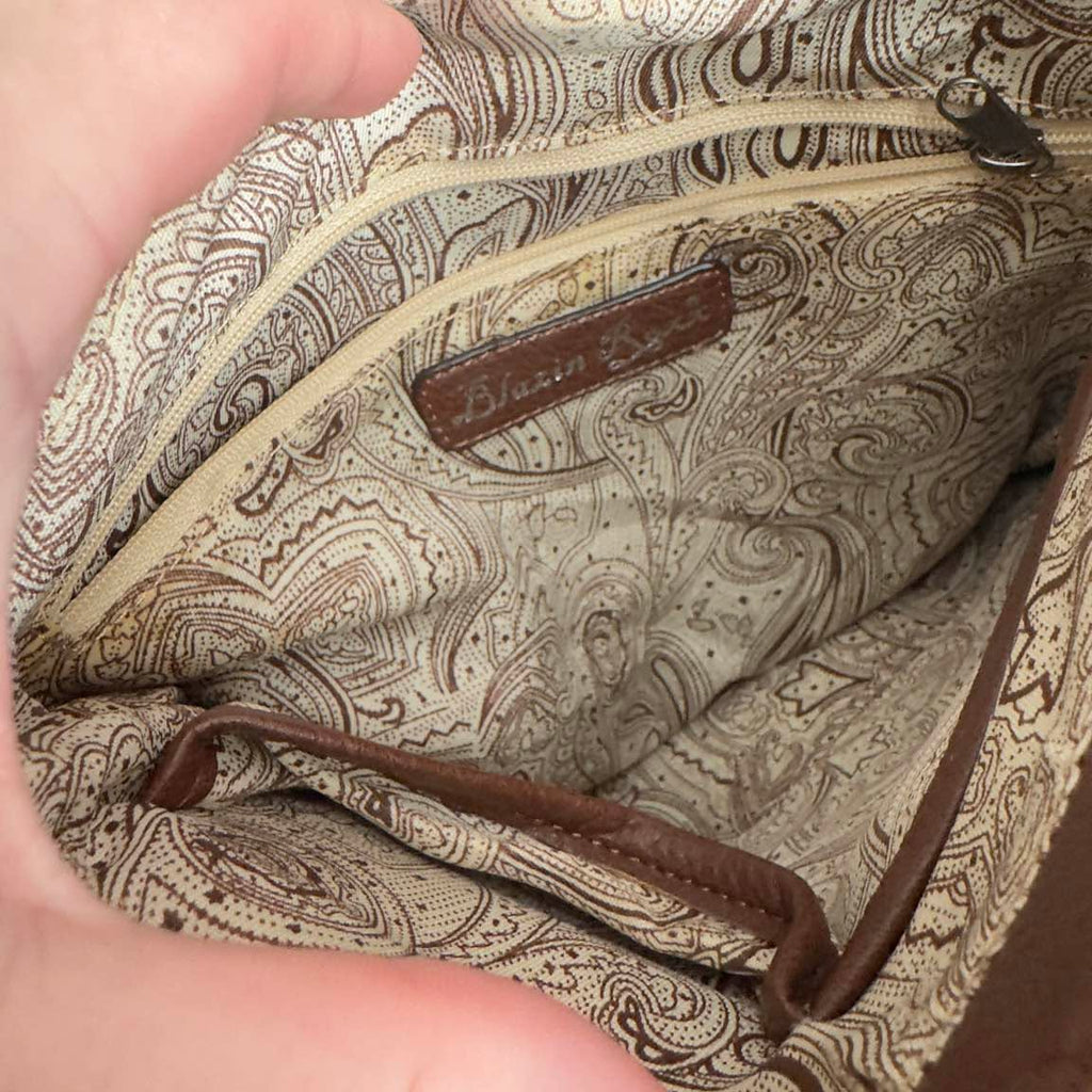 Southwestern Print Studded Crossbody Bag with Tassel - Image 5