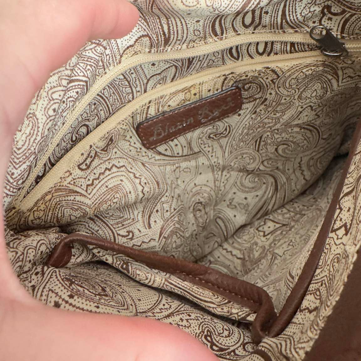 Southwestern Print Studded Crossbody Bag with Tassel - Image 5