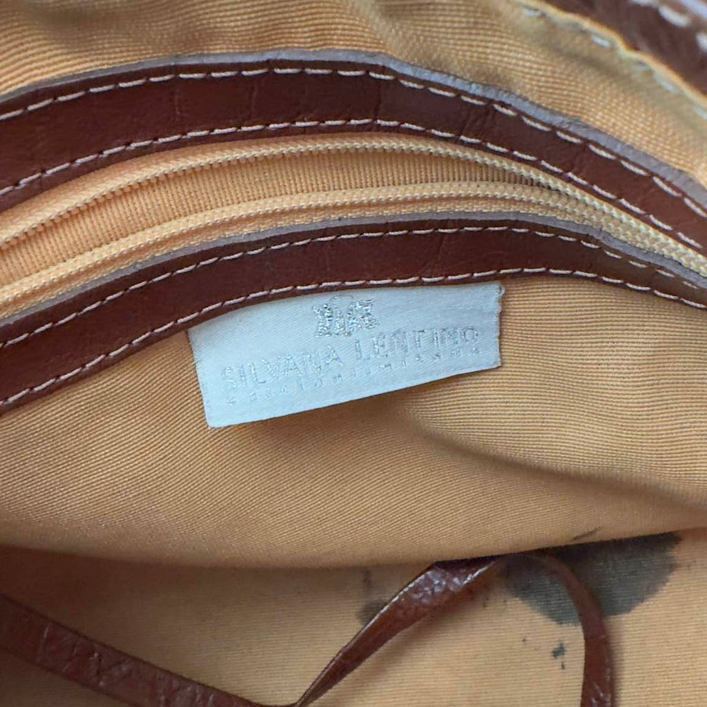 Silvana Lentino Brown Leather Hobo Bag - Image 2