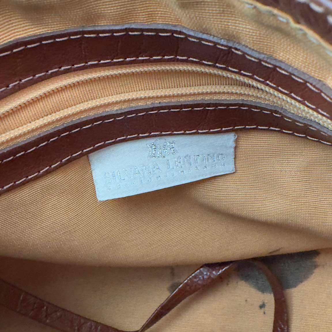 Silvana Lentino Brown Leather Hobo Bag - Image 2